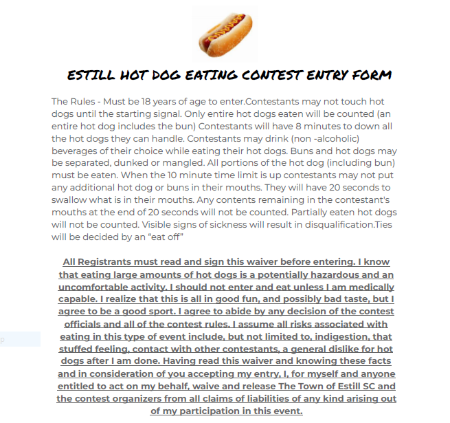 Estill Hot Dog Eating Contest
